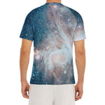 White Cloud Galaxy Space Print Men's Short Sleeve Rash Guard