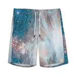 White Cloud Galaxy Space Print Men's Sports Shorts