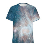 White Cloud Galaxy Space Print Men's Sports T-Shirt