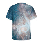 White Cloud Galaxy Space Print Men's Sports T-Shirt