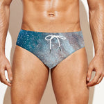 White Cloud Galaxy Space Print Men's Swim Briefs