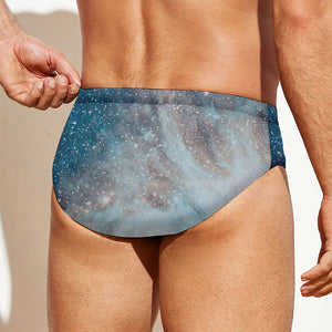 White Cloud Galaxy Space Print Men's Swim Briefs