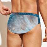 White Cloud Galaxy Space Print Men's Swim Briefs