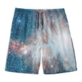 White Cloud Galaxy Space Print Men's Swim Trunks