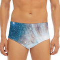 White Cloud Galaxy Space Print Men's Triangle Swim Briefs