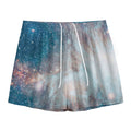 White Cloud Galaxy Space Print Mesh Shorts