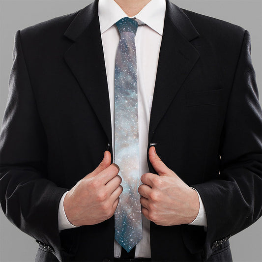 White Cloud Galaxy Space Print Necktie