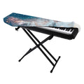 White Cloud Galaxy Space Print Piano Keyboard Cover