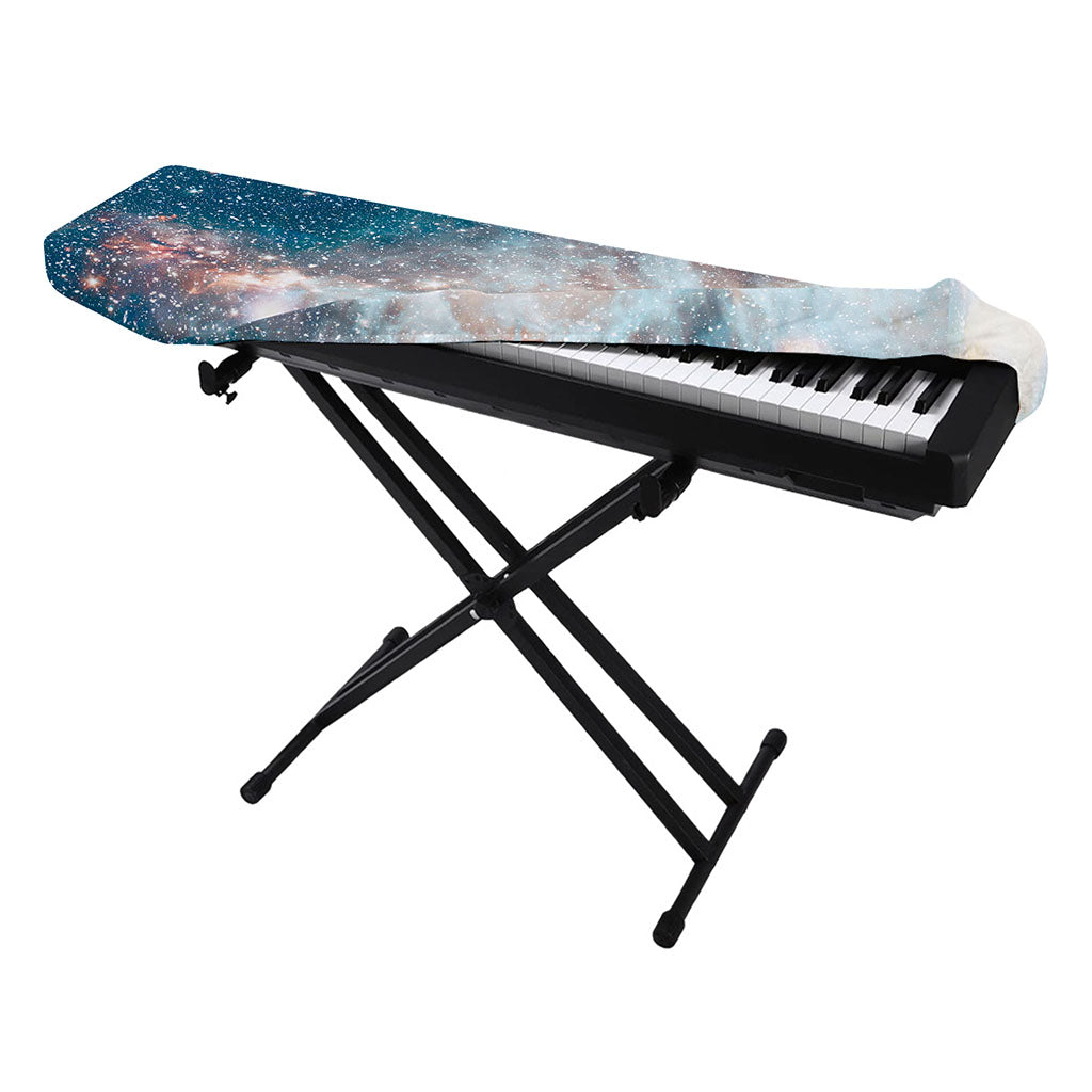 White Cloud Galaxy Space Print Piano Keyboard Cover