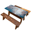 White Cloud Galaxy Space Print Picnic Table Cover