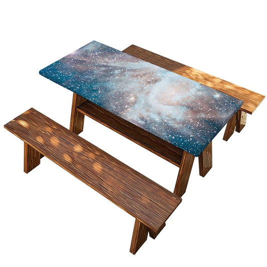White Cloud Galaxy Space Print Picnic Table Cover