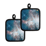 White Cloud Galaxy Space Print Pot Holders