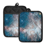 White Cloud Galaxy Space Print Pot Holders With Pocket