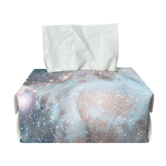 White Cloud Galaxy Space Print Rectangle Tissue Box Cover