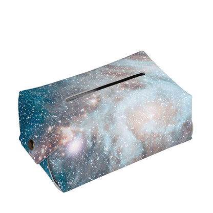 White Cloud Galaxy Space Print Rectangle Tissue Box Cover