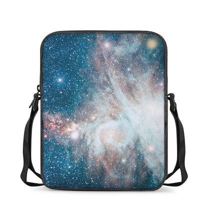 White Cloud Galaxy Space Print Rectangular Crossbody Bag