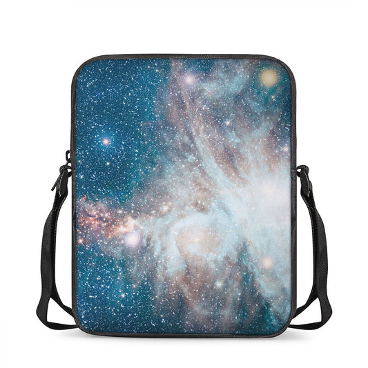 White Cloud Galaxy Space Print Rectangular Crossbody Bag