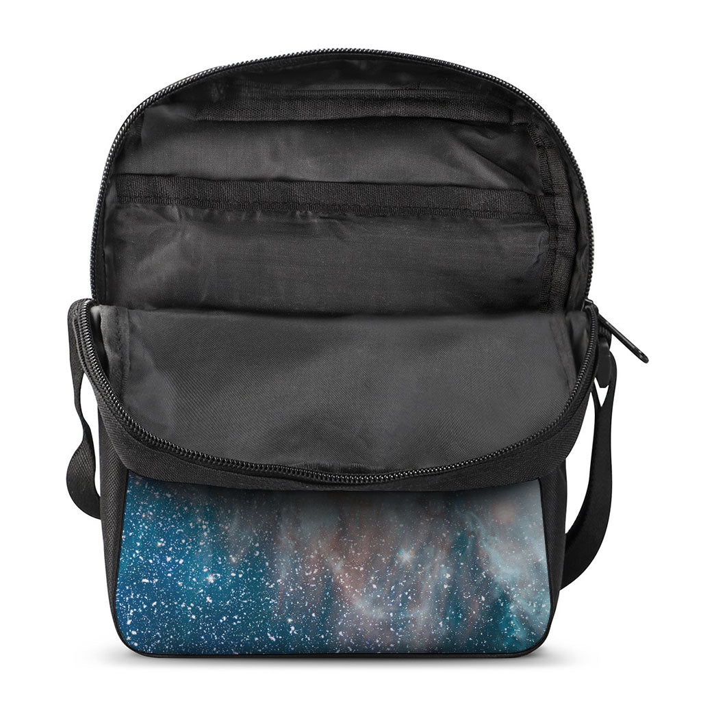 White Cloud Galaxy Space Print Rectangular Crossbody Bag