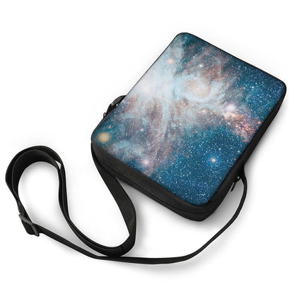 White Cloud Galaxy Space Print Rectangular Crossbody Bag