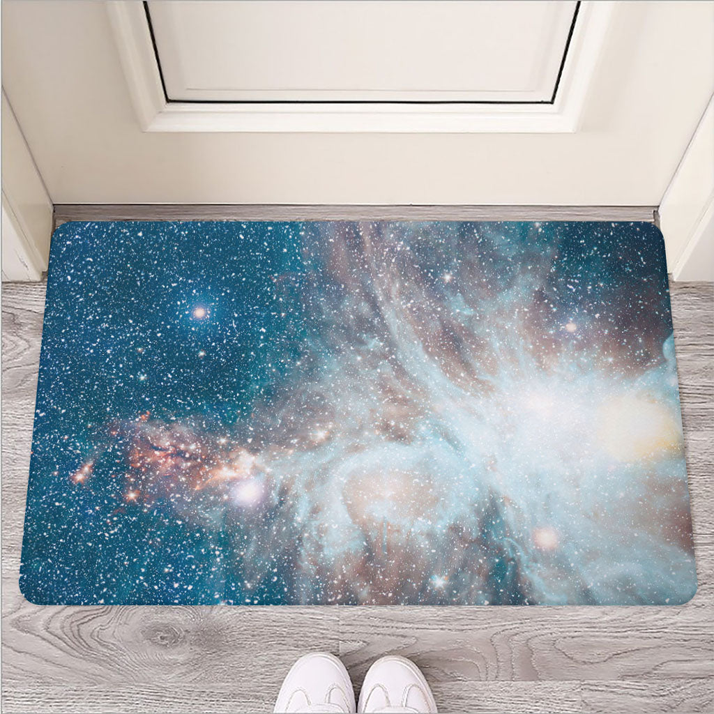 White Cloud Galaxy Space Print Rubber Doormat