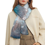 White Cloud Galaxy Space Print Scarf