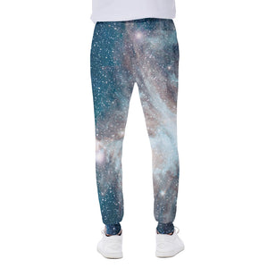 White Cloud Galaxy Space Print Scuba Joggers