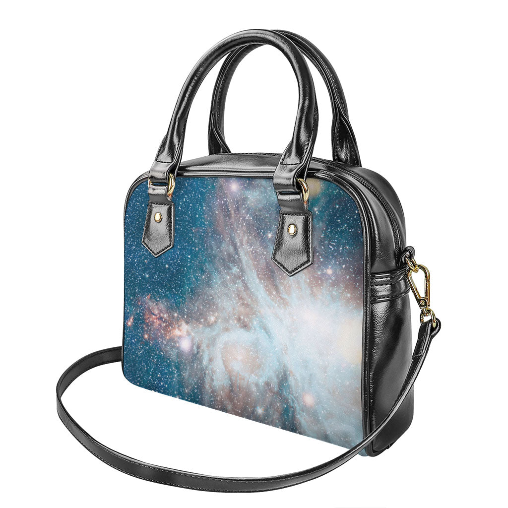 White Cloud Galaxy Space Print Shoulder Handbag