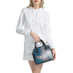 White Cloud Galaxy Space Print Shoulder Handbag