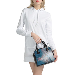 White Cloud Galaxy Space Print Shoulder Handbag