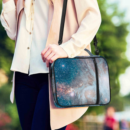 White Cloud Galaxy Space Print Shoulder Strap Bible Bag
