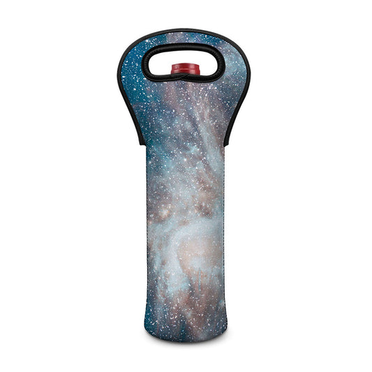 White Cloud Galaxy Space Print Single Neoprene Wine Tote