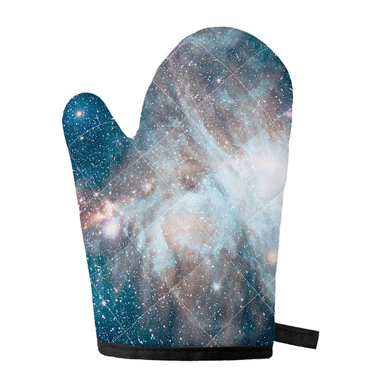 White Cloud Galaxy Space Print Single Oven Mitt