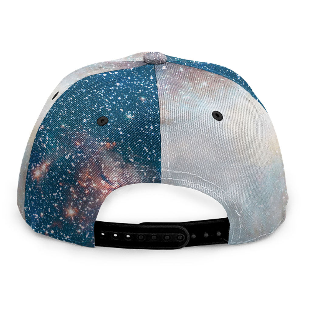 White Cloud Galaxy Space Print Snapback Cap