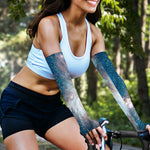 White Cloud Galaxy Space Print Sun Protection Arm Sleeves