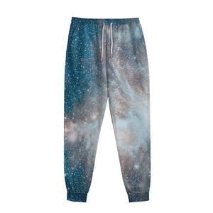 White Cloud Galaxy Space Print Sweatpants