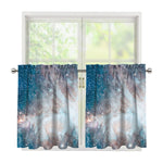 White Cloud Galaxy Space Print Tier Curtains