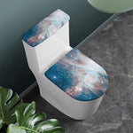 White Cloud Galaxy Space Print Toilet Lid And Tank Cover Set