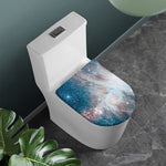 White Cloud Galaxy Space Print Toilet Lid Cover