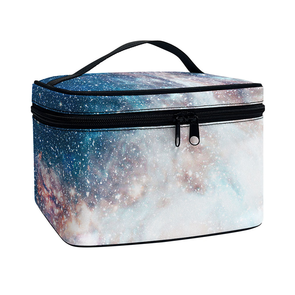 White Cloud Galaxy Space Print Travel Makeup Bag