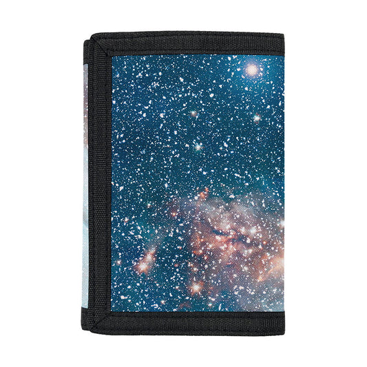 White Cloud Galaxy Space Print Trifold Wallet