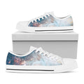 White Cloud Galaxy Space Print White Low Top Sneakers