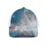 White Cloud Galaxy Space Print White Mesh Trucker Cap