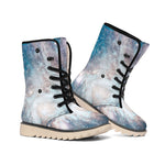 White Cloud Galaxy Space Print Winter Boots