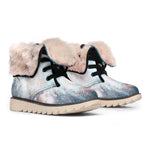 White Cloud Galaxy Space Print Winter Boots