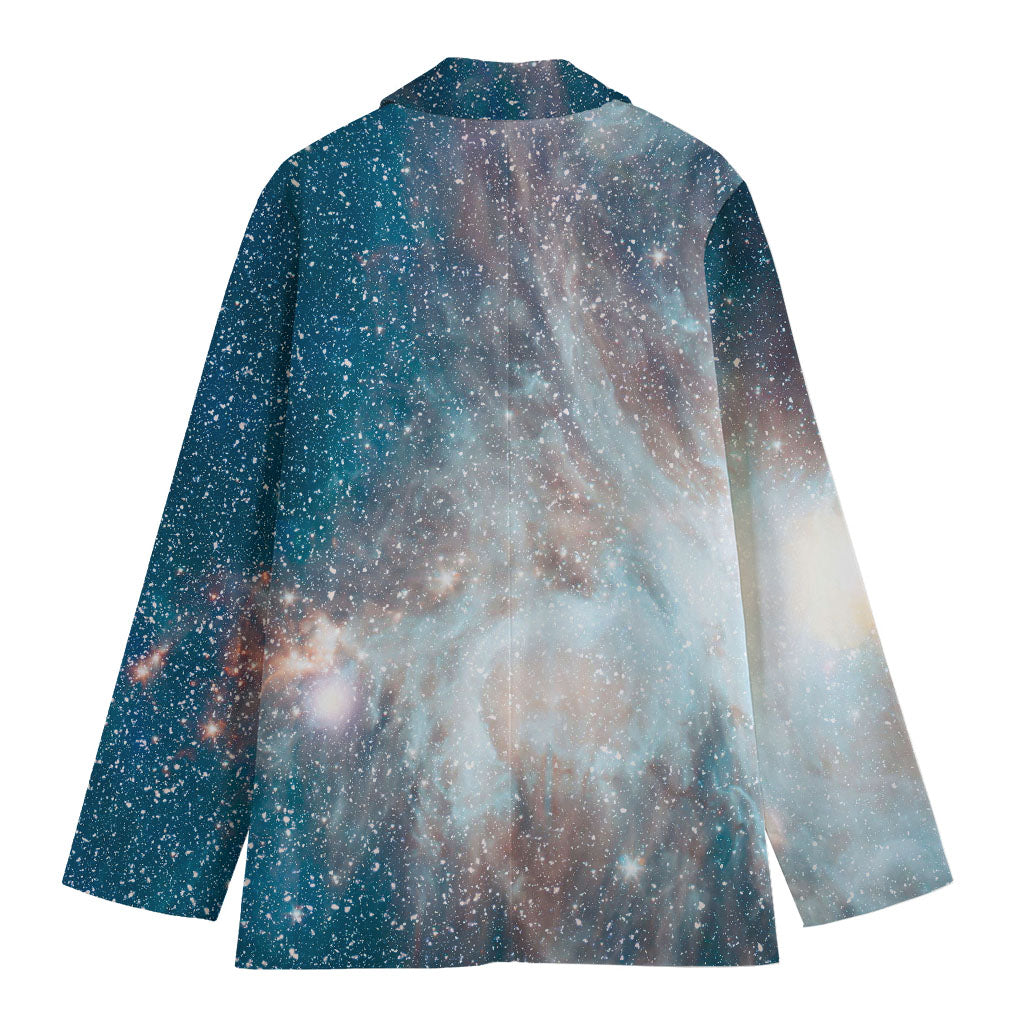 White Cloud Galaxy Space Print Women's Blazer