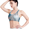 White Cloud Galaxy Space Print Women's Sports Bra