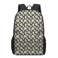 White Daffodil Flower Pattern Print 17 Inch Backpack