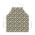 White Daffodil Flower Pattern Print Adjustable Apron