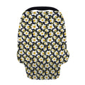 White Daffodil Flower Pattern Print Baby Seat Cover