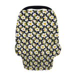 White Daffodil Flower Pattern Print Baby Seat Cover